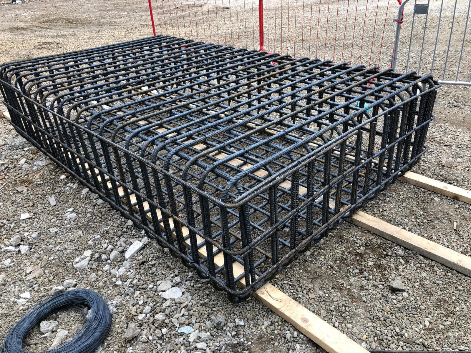 Drainage pipework detail running through a reinforced concrete slab